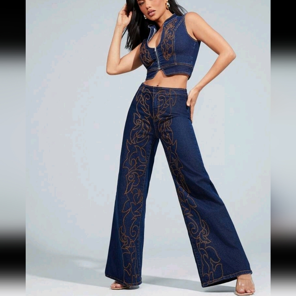 Stylish Blue Denim Crop Top